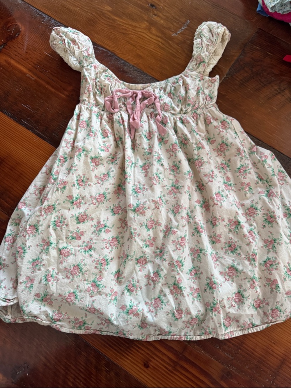 Altar'd State Cream Floral Mini Dress with Pink Accents